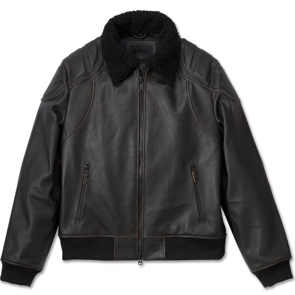 Harley Accolade Leather Jacket Removable Sherpa Collar Jacket Heavyweight Sizexl